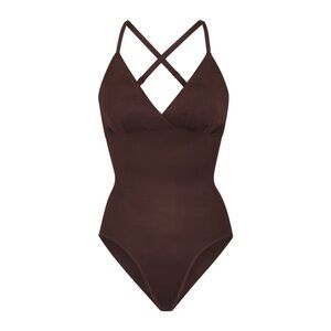 SKIMS: SIMPLY BARE BODYSUIT BRIEF W/ SNAPS